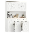 thumbnail image 7 of Homfa Kitchen Pantry Cabinet, Trash Can Cabinets Fits 12.5 Gallon Can, 5 Door 2 Drawer Kitchen Storage Cabinet with Hutch, Freestanding Cupboard, White, 7 of 7