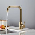 thumbnail image 1 of Gold Bathroom Faucet, Brushed Gold Bathroom Sink Faucet with Spray, RV Vanity Small Kitchen Faucet Single Hole Bar, 1 of 4