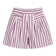 thumbnail image 4 of jjayotai Womens Shorts Elastic Waist Striped Shorts Pleated Wide Leg Beach Shorts Casual Summer Shorts with Pockets, 4 of 6