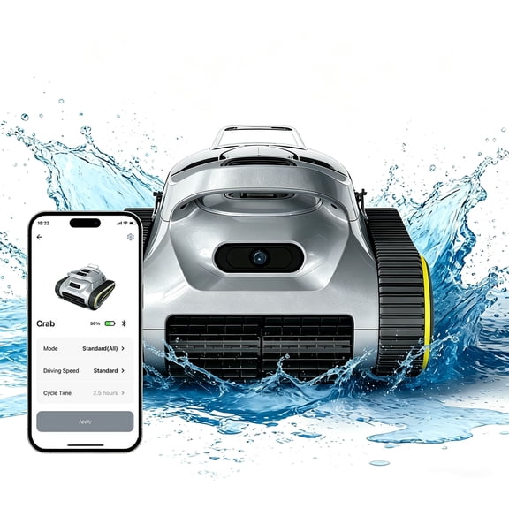 2026 Upgraded Cordless Robotic Pool Vacuum Cleaner for Inground & Above-Ground Pools (Up to 2150 Sq.Ft), Dual Brushless Motors Powerful Suction, Gray