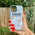 thumbnail image 2 of Personalised Fragment Marble Name iPhone 15 Plus Case, iPhone 12 Pro Max, 2 of 5