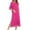 Hot Pink, variant on Diufon Women's Zipper Front Nightdress Round Neck Half Sleeve Nightgowns with Pockets Plus Size Loose Pajama Dress