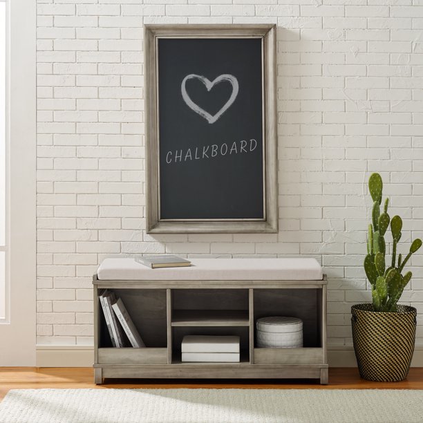 Modern Essentials Charlotte Solid Wood 4Cube Storage Bench, Antique