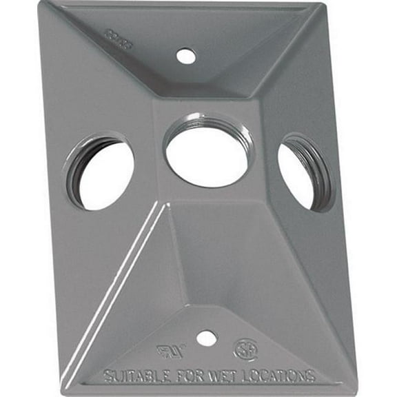 14373 1 Gang Gray Weatherproof Lampholder Cover 3Hole