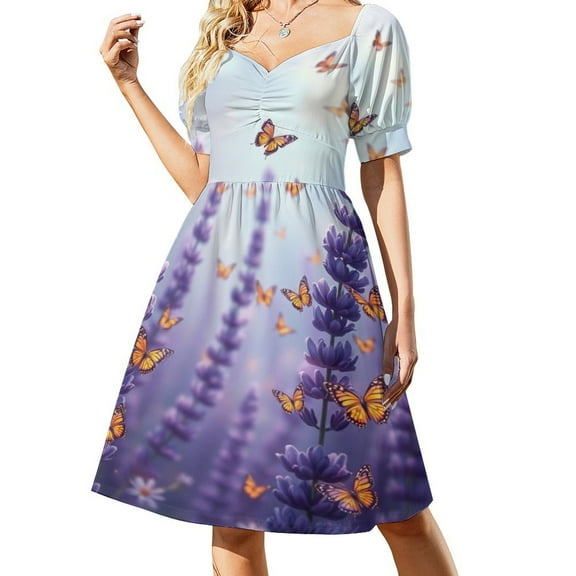 Lavender , Multiple Small Butterflies Colorful (31) Dress Elegant Dresses Plus Sizes Dress Summer 2025 Women Long Dress Women Women's Dress