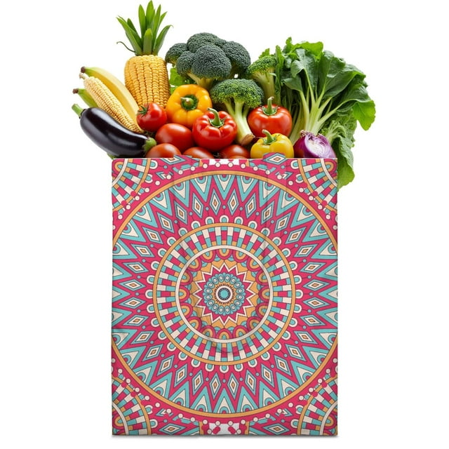 Sac Fourre-Tout Style Folk – Design Ethnique Mystique, Réutilisable et Pliable