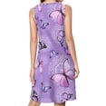 thumbnail image 2 of purple butterfly dandelion Spring Summer Dresses for Women Fashion T-shirt Dress Casual Sleeveless Loose Sundress with Pockets, 2 of 5