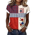 thumbnail image 5 of JFGHDG T Shirt Simple Graphic Independence Tee Unisex Us Flag Celebration Tee Historic 4th Of July Birthday Tee Simple July 4th Commemorative Tee Blue L, 5 of 8