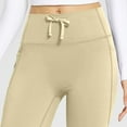 thumbnail image 6 of Bcresic Women's Yoga Pants Flare Leggings High Waist Bootcut Workout Sport Leggings Tummy Control Trousers with Pockets,01_Beige,X-Large, 6 of 7
