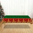 thumbnail image 5 of Christmas Tablecloth - PE Plastic Table Cover with Reindeer, Snowflakes, and Bells Pattern for Holiday Parties, Durable, Leak-Proof, Easy Cleanup, 5 of 6
