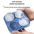 thumbnail image 4 of Bandeja para cubitos de hielo con forma de balón de fútbol: molde grande de silicona de 4 cavidades para cubitos de hielo de whisky, cócteles y cervezas. Bandeja reutilizable para congelar, ideal, 4 of 6