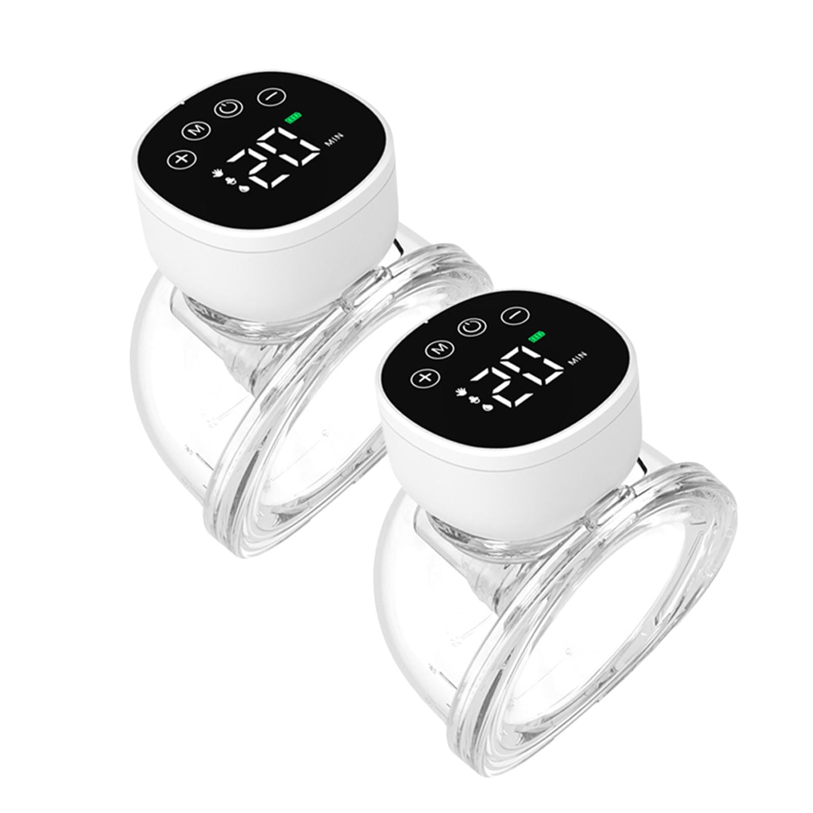 LeeQinersw Portable Milk Pump, Breastfeeding Pump, Strong Suction, Smart Display, Automatic Black 2pcs