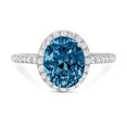 thumbnail image 7 of Halo Engagement Ring for Women - 2.27ct Natural London Blue Topaz in 14K White Gold Promise Ring, 7 of 7