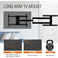 thumbnail image 5 of Long Arm TV Wall Mount for 37-75 Inch TV, 47” Extra Long Articulating Arm Full Motion TV Mount, Corner TV Bracket Swivel and Tilt Fits, Max VESA 600x400mm, 99 lbs. Loading, 16”,18”, Studs, 5 of 6