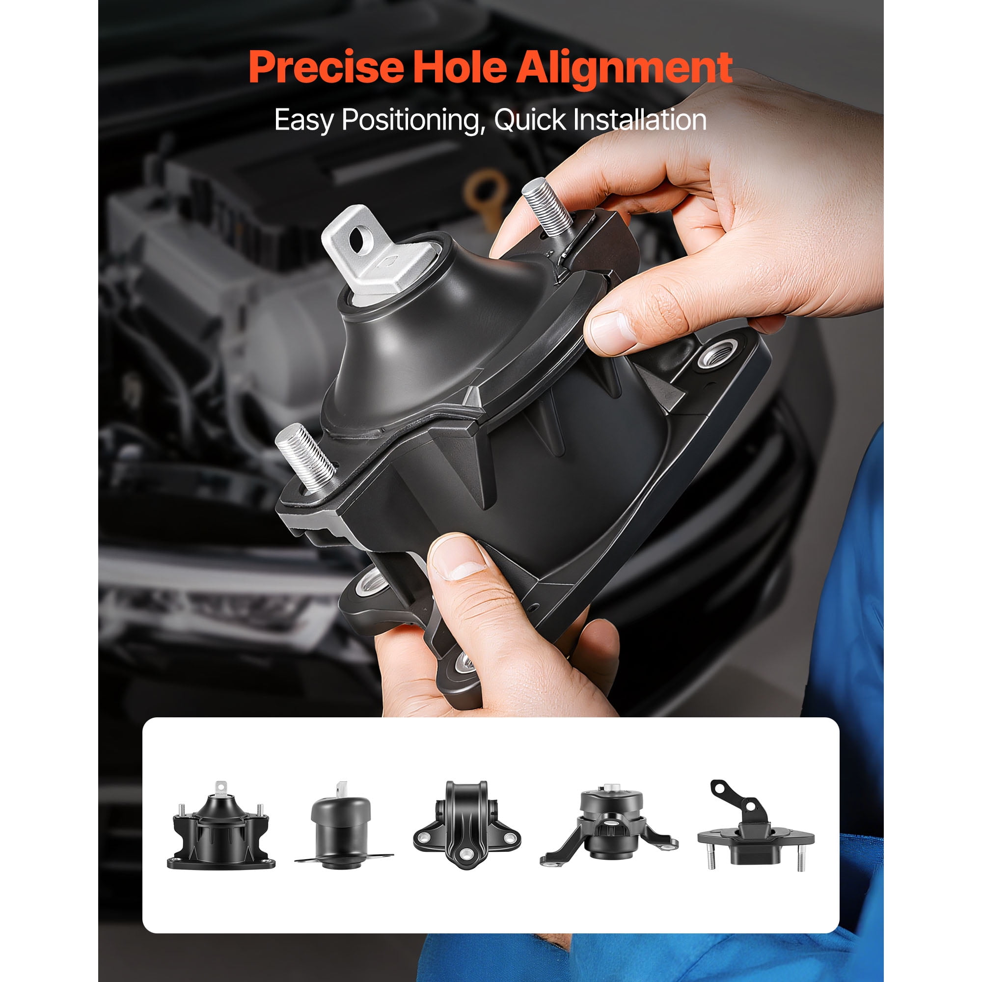KFFKFF Engine and Transmission Mount Kit Replacement, Set of 5, Compatible with 2008-2012 Honda Accord 2.4L L4 and 2009-2013 Acura TSX 2.4L, Replace OE# A4565 A4572 A4570 A4584 A4561