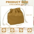 thumbnail image 2 of Uxcell 2 Pcs Bolsa de Maquillaje con Cordón, Bolsa Cosmética de Lona de 4.7" para Mujeres, Organizador de Artículos de Tocador para Viajes, Color Marrón, 2 of 7