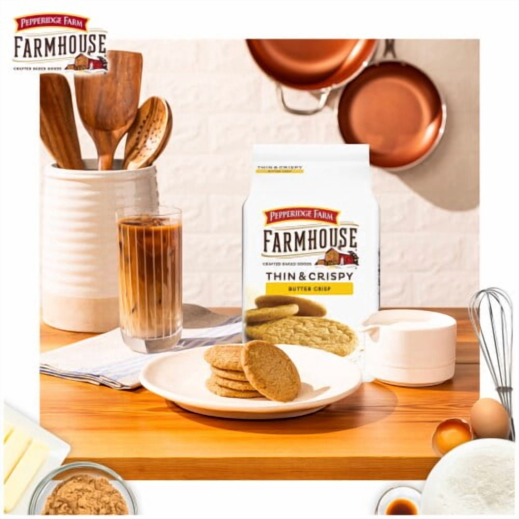 Pack of 2 - Pepperidge Farm Farmhouse Thin & Crispy Butter Crisp Cookies, 6.9 Oz Bag 6.9 oz Packaging May Vary