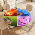 thumbnail image 4 of Elementos-theme Fitted Round Tablecloths Elastic Edged Table Covers Waterproof Table Cloth for Kitchen Holiday Party Tables Decor 150cm, 4 of 6