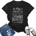 thumbnail image 2 of B91xZ Shirts for Women Ruffled Low Cut Basic Casual Tee Shirts Crop Tops,White S, 2 of 2