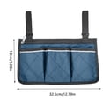 thumbnail image 4 of Bolsa lateral para silla de ruedas, apoyabrazos reflectante, bolsa lateral para colgar, organizador de almacenamiento portátil, azul oscuro Scienceny  HA003792-04, 4 of 7