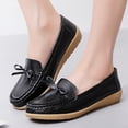 thumbnail image 2 of Chaussures Décontractées pour Femmes à Bout Rond, Couleur Unie, Chaussures Compensées, Chaussures Simples, Chaussures Bateau Type Pois, 2 of 9