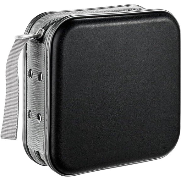 DVD Case, 48 Capacity CD Case Portable CD Case Holder Storage Hard Plastic DVD CD Wallet Holder Organizer for Car (Black)