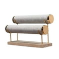 thumbnail image 1 of Expositor de pulseras, soporte para guardar pulseras, base de madera, soporte para coleteros, soporte para brazaletes Flocado gris, 1 of 9