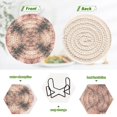 thumbnail image 3 of 6 Pcs Drink Coasters with Holder 3.94in Woven Coasters for Drinks Soft Pink Tie-dye Pattern Coaster Set for Protection Table, 3 of 7