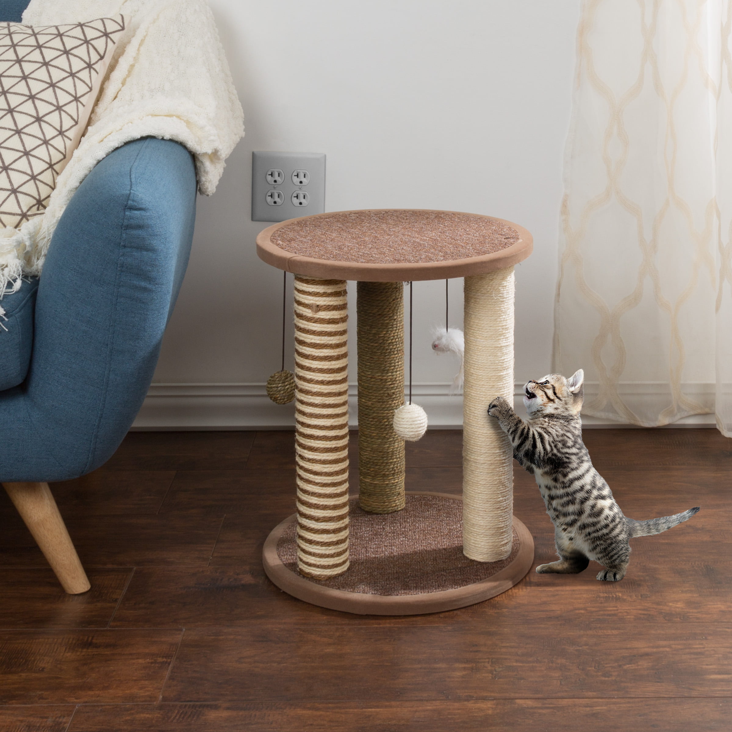 Petmaker Cat Scratching Post Tower with 3 Posts and Perch photo 4