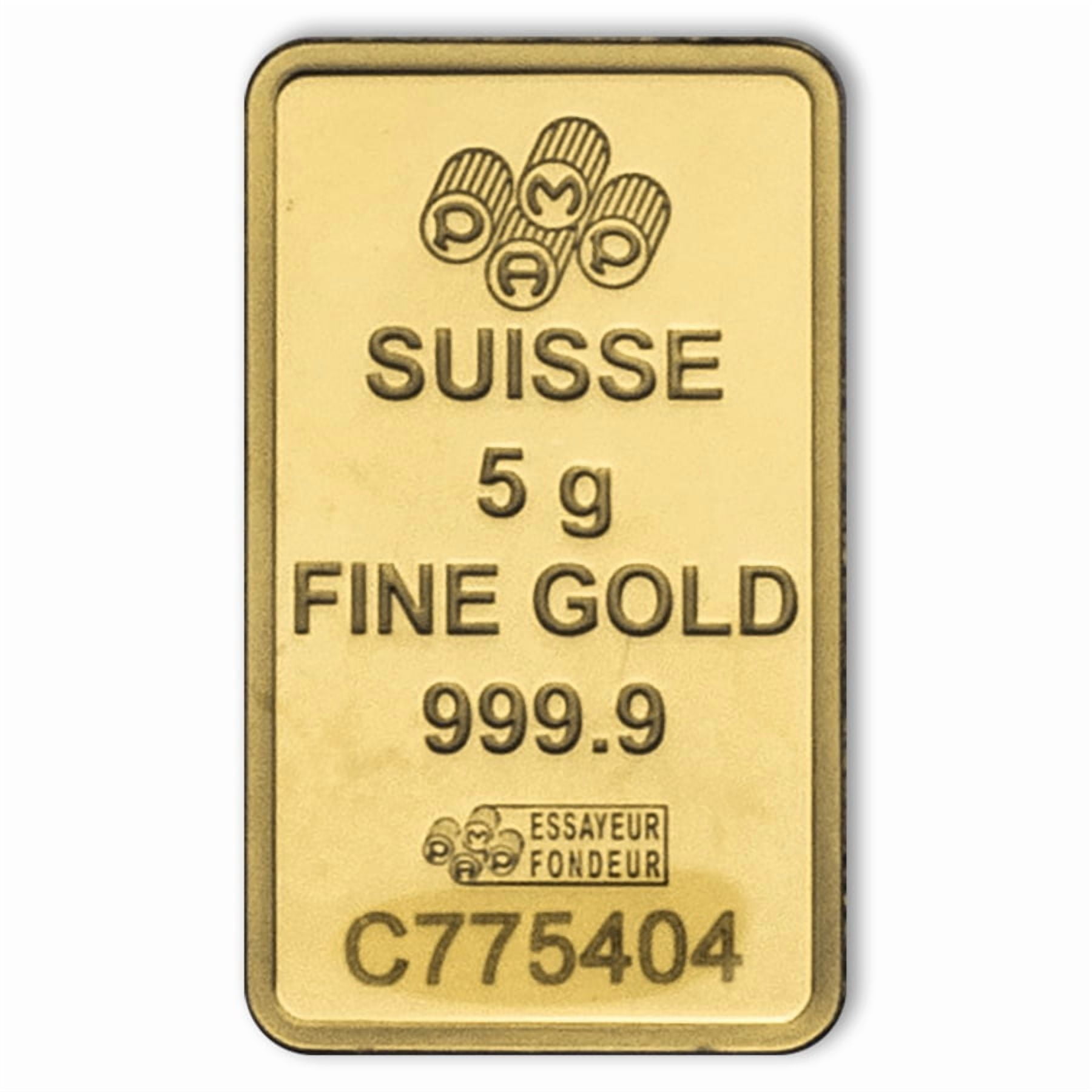 5 gram Gold PAMP Lady Fortuna VERISCAN™ Bar w/ Assay