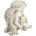 thumbnail image 3 of Northlight 13.5" Sitting Cherub Angels with Bow and Heart Outdoor Garden Statue, 3 of 5