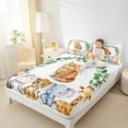 thumbnail image 4 of Feelyou Cute Kitten Cat Full Size Sheets for Kids, Cartoon Zoo Animal Bed Sheets, Kawaii Giraffe Zebra Sheet Sets, Luxury Bedroom Decor, 4 Pieces, 4 of 7