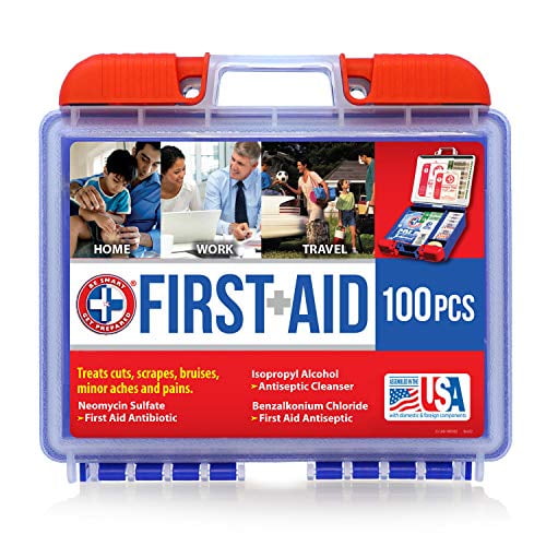 Be Smart Get Prepared First Plus Aid Impact Resistant First Aid Kit, 180 Items