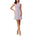 thumbnail image 1 of Inspire Chic Conjunto Vestido de Tweed para Mujeres con Abertura en Forma de Llave, Vestidos de Trabajo de Corte A-Line, Rosa L, 1 of 6
