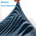 thumbnail image 4 of Blue Chair Covers for Dining Room 6 Pack,Stretch Spandex Parsons Chair Slipcover Set of 6,Washable Anti-dust Chair Seat Cover for Kitchen,Wedding,Party, 4 of 6