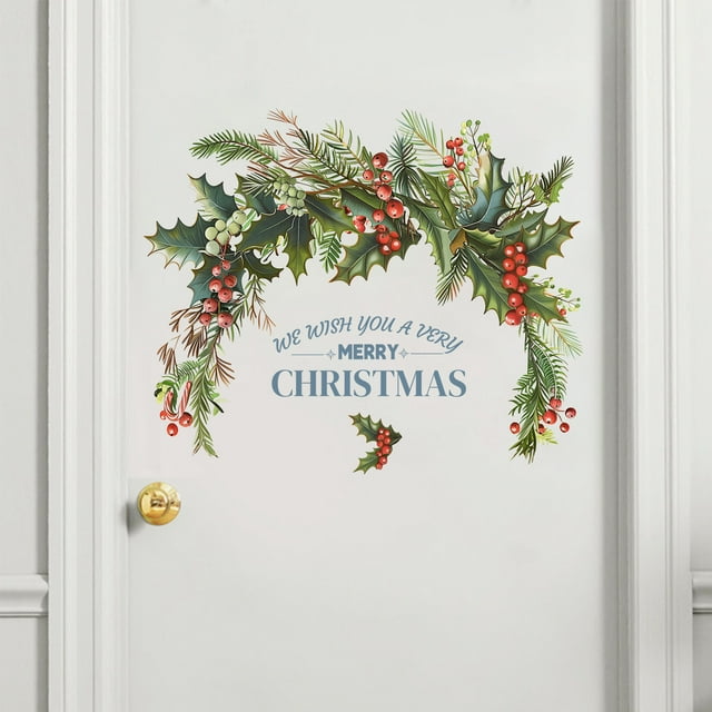 Adhesivos de pared con dibujos animados de Navidad, muñeco de nieve 3D, pared rota