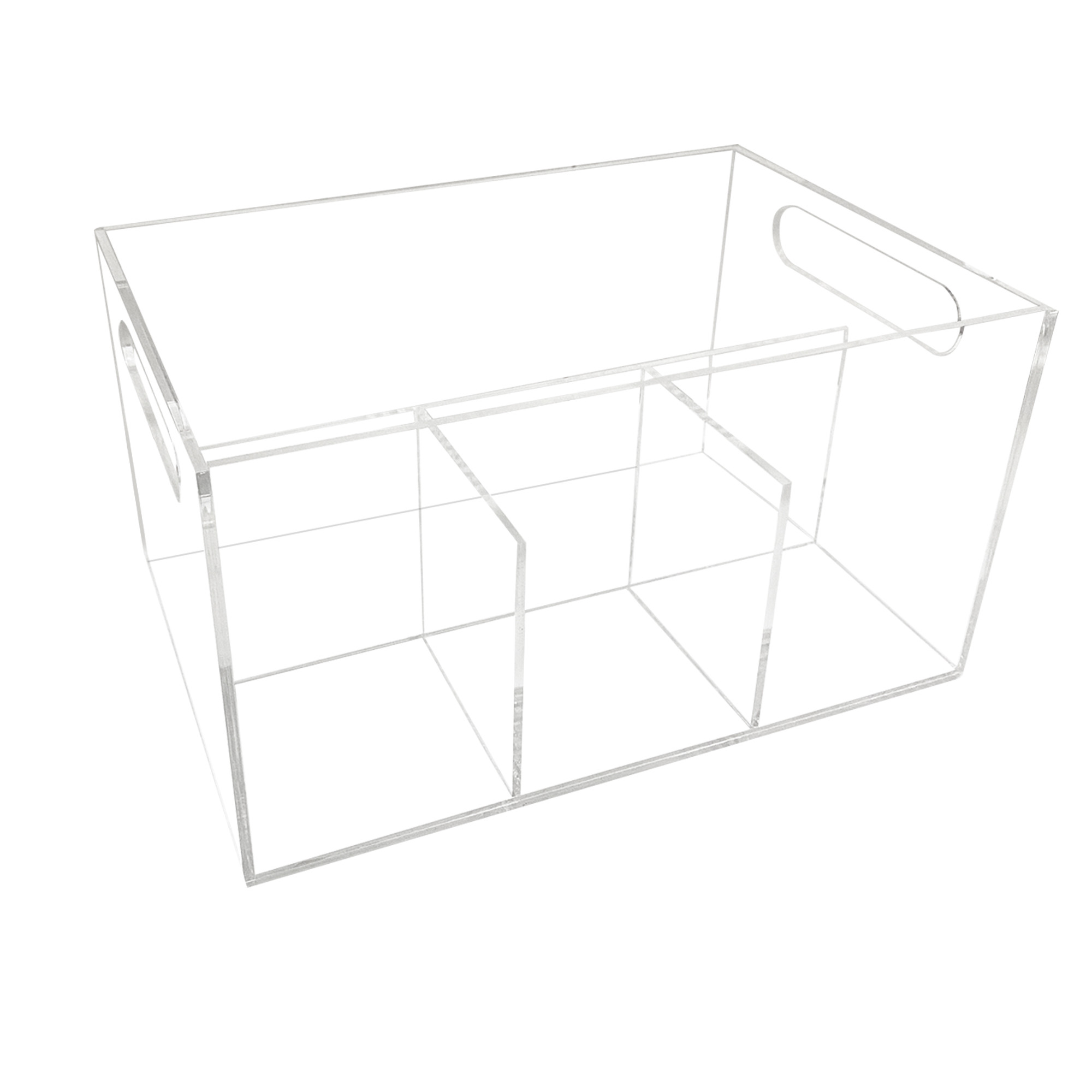 YiePhiot Acrylic Utensil Caddy RV Utensil Caddy, Silverware, Napkin Holder, and Condiment Organizer, 4 Compartments, Organizes Forks, Knives, Spoons, Plates & more, Ideal for Kitchen, Dining, Picnics