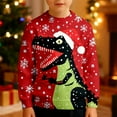 thumbnail image 2 of Wdgfv Unisex Kids Girls Boys Christmas Sweater Animals 3D Graphic Funny Long Sleeve Crewneck Holiday Pullover Sweatshirt Red 3-4 Years, 2 of 5