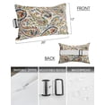 thumbnail image 3 of Pack of 2 Outdoor Lumbar Pillow Covers 12x20 Inch, Paisley Flower Waterproof Throw Pillow Covers Set, Spring Watercolor Vintage Floral Leaf Plant Decorative Cushion Cases for Patio Porch Car, 3 of 7