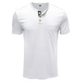 thumbnail image 4 of Capreze Mens Slim Fit Henley Shirts Short Sleeve Crew Neck Tee Tops Fashion Summer Casual T-Shirt Pullover with Pocket, 4 of 5
