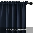 Deconovo Dark Fabric Privacy Blackout Curtains, Navy Blue, Rod Pocket Room Darkening Panels, 42W ...