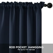 Deconovo Navy Blue Blackout Curtains for Living Room Pack of 2, Rod Pocket Window Curtain Panels 42W x 72L inch