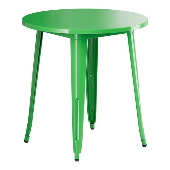 30'' Round Light Green Metal Restaurant Patio Dining Table For Indoor or Outdoor Use