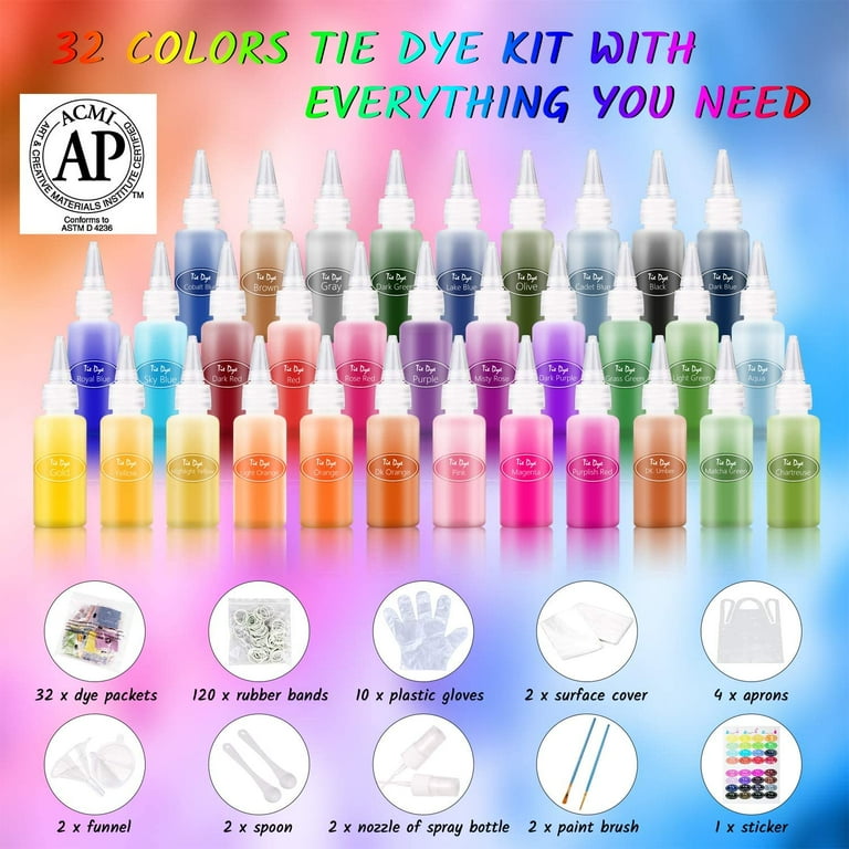 Bottles One Step Tie Dye Kit Cotton Linen Clothing Dyes Nontoxic