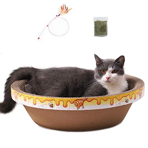 Cat Scratcher Bowl Bed Toy Kitten Scratch Board Scratching Pad Cat Nest Toy New 
