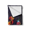 thumbnail image 2 of Outer Space Soft Flannel Fleece Throw Blanket, Rocket on Planetary System Earth Stars Ufo Saturn Sun Galaxy Boys Print, Cozy Plush for Indoor and Outdoor Use, 70" x 90", Multicolor, by Ambesonne, 2 of 6