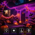 thumbnail image 2 of Orange Purple Halloween 33ft 100 LED String Lights Battery Operated, Dual Color Changing Fairy Lights Black Wire with Remote Timer Outdoor Indoor Twinkle Lights for Xmas Halloween Tree Party Decor, 2 of 17