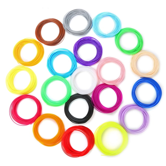 Color Aleatorio Impresora 3D Filamento Rollos de filamento 1.75mm Diámetro Recargas Dibujo Lápiz Hilos Accesorios de Juguete Regalo de cumpleaños 5 metros Abs 10 colores Inevent EL006004-04