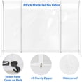 thumbnail image 3 of SimpleHouseware Clear 72" Garment Rack Cover under Dustproof and Waterproof, PEVA, 3 of 5