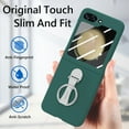 thumbnail image 3 of Allytech Galaxy Z Flip 6 Case with Ring Holder Stand & Screen Protector, Morandi Colored Case Shockproof Bumper Slim Cover for Samsung Galaxy Z Flip 6 - Darkgreen, 3 of 11